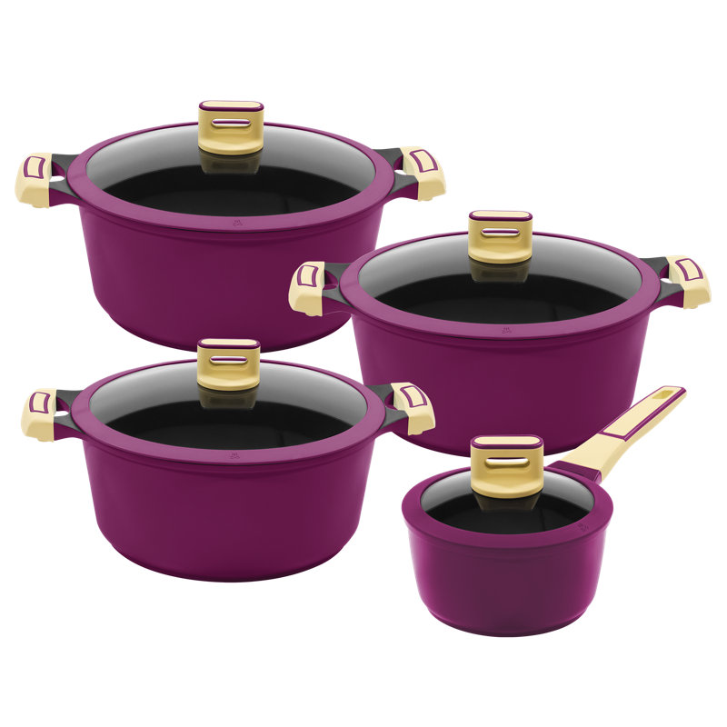 king 4/8 piece King cooking pot set 9.6 L Alugusso/16, O/18, O/20, O